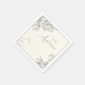 Elegante Black & Cream Cat Lover Baby Dusche Serviette (Ecke)