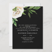 Elegante Black Cream Peonies Wedding Einladung (Vorderseite)