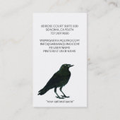 Elegante Black Crow Business Card Visitenkarte (Rückseite)