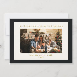 Elegante Black Custom Foto Weihnachtskarte Feiertagskarte