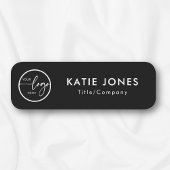 Elegante Black Custom Logo Employee ID Namensschild