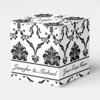 Elegante Black Damask Gefallen Box mit Individuell Geschenkschachtel