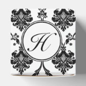 Elegante Black Damask Gefallen Box mit Individuell Geschenkschachtel (Oben)