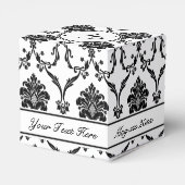 Elegante Black Damask Gefallen Box mit Individuell Geschenkschachtel (Rückseite)