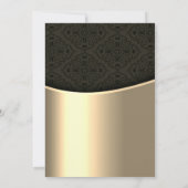 Elegante Black Damask Gold Bachelorette Einladung (Rückseite)