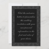 Elegante Black Damask Wedding Einladung (Rückseite)