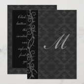 Elegante Black Damask Wedding Einladung (Vorne/Hinten)