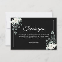 Elegante Black Danke-Card mit White Lily