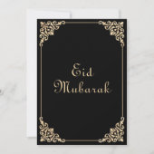 Elegante Black Eid Mubarak Ferienwohnung Feiertagskarte (Vorderseite)