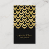 Elegante Black Event Planer Geometric Social Media Visitenkarte (Vorderseite)