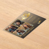 Elegante Black Fade mit vier Fotos | Gold Abschlus Acryleinladungen (Ablage )