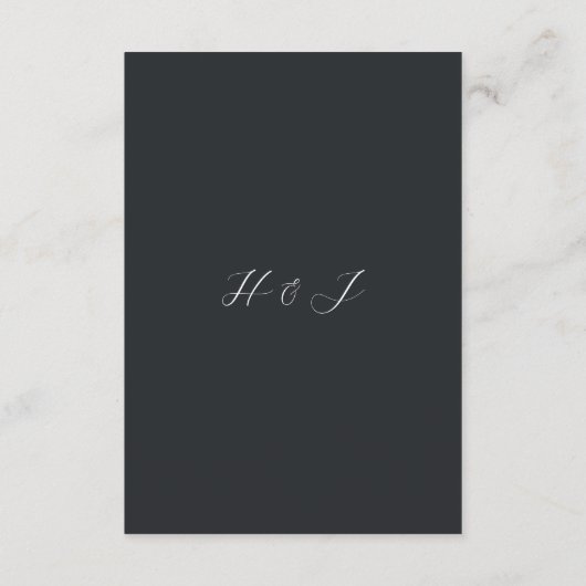 Elegante Black Fall Floral Wasserfarbenhochzeit Begleitkarte (Rückseite)