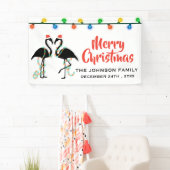 Elegante Black Flamingos Christmas String Lights Banner (Insitu)