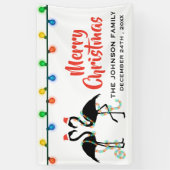 Elegante Black Flamingos Christmas String Lights Banner (Vertikal)