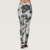 Elegante Black Floral Lace Leggings (Rückseite)