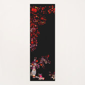 Elegante Black Floral Muster Yoga Mat Yogamatte (Vorderseite)