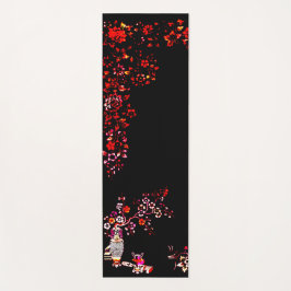 Elegante Black Floral Muster Yoga Mat Yogamatte