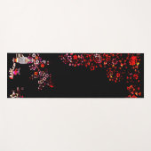 Elegante Black Floral Muster Yoga Mat Yogamatte (Vorderseite (Horizontal))