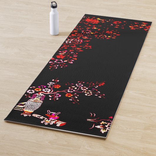 Elegante Black Floral Muster Yoga Mat Yogamatte (Beispiel)