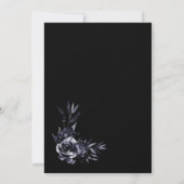 Elegante Black Floral Wedding Einladung (Rückseite)
