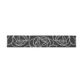 Elegante Black Floral Wedding Einladungsbanderole (Flach)