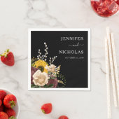 Elegante Black Floral Wedding Serviette (Beispiel)