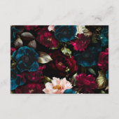 Elegante Black Floral Wedding Website QR Code Begleitkarte (Rückseite)