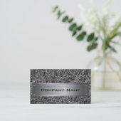 Elegante Black Foil Silver Plate Business Card Visitenkarte (Stehend Vorderseite)