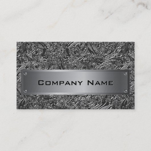 Elegante Black Foil Silver Plate Business Card Visitenkarte (Vorderseite)
