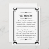 Elegante Black Frame Art Deco Einsteckkarte für Ho Begleitkarte (Vorne/Hinten)