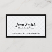 Elegante Black Frame Diamond Quilt Mommy Card Telefonnummerkarte (Vorderseite)