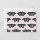 Elegante Black Glitzer Butterfly Danke Karte (Rückseite)