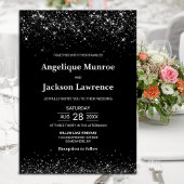 Elegante Black Glitzer Wedding Einladung