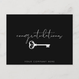 Elegante Black Glückwunschs New Zuhause Real Anwes Postkarte