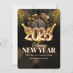 Elegante Black&Gold 2026 Silvesterparty Einladung