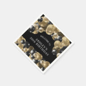 Elegante Black Gold 50. Geburtstagsparty Serviette (Ecke)