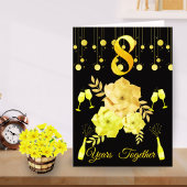 Elegante Black & Gold 8. Wedding Anniversary Card Karte