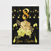 Elegante Black & Gold 8. Wedding Anniversary Card Karte (Vorderseite)