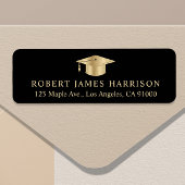 Elegante Black Gold Abschluss Rücksendeadresse