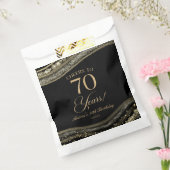 Elegante Black Gold Agate 70. Geburtstagsparty Geschenktütchen (Versiegelt)