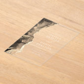 Elegante Black Gold Agate Hochzeit Eleganter Chic Acryleinladungen (Ablage )