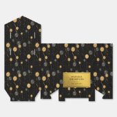 Elegante Black & Gold Ballons Geschenkschachtel (Ungefaltet)