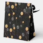 Elegante Black & Gold Ballons Geschenkschachtel (Rückseite)