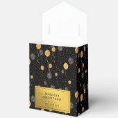 Elegante Black & Gold Ballons Geschenkschachtel (Offen)