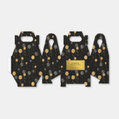 Elegante Black & Gold Ballons Geschenkschachtel (Ungefaltet)