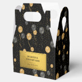 Elegante Black & Gold Ballons Geschenkschachtel (Geöffnet)