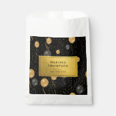 Elegante Black & Gold Ballons Geschenktütchen (Vorderseite)