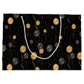 Elegante Black & Gold Ballons Große Geschenktüte (Rückseite)