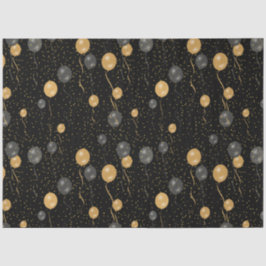 Elegante Black & Gold Ballons Seidenpapier