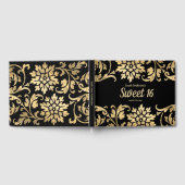 Elegante Black Gold Blume Sweet 16 Geburtstag Gästebuch (Voll)